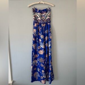 Like New - Italian Floral Strapless Jumpsuit (XS)